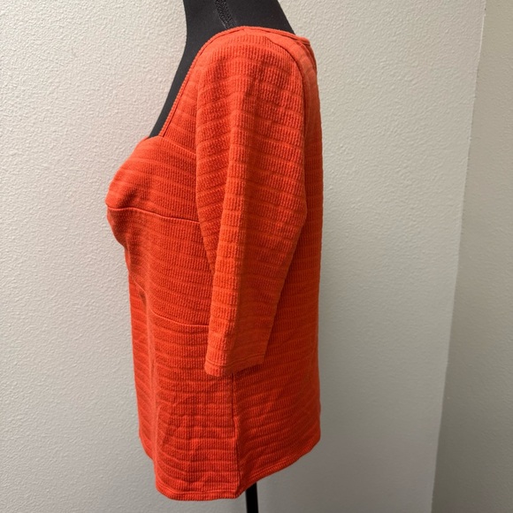 NWOT Idyllwind Orange Knot Front Top XL Western Boho Stretch Ribbed Chic Style - Picture 4 of 10